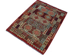 Flat Weave Kilim Antique Navaho Vintage handmade Geometric Kilim Red Tan Hand-Woven Rectangle 100% Wool Area Rug 5x7
